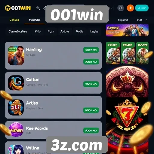 Avaliação de recursos disponíveis no site 001win